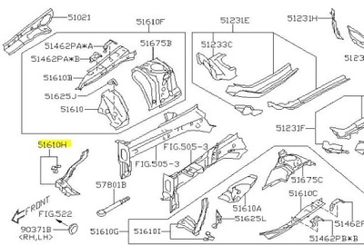 ELEMENTO REFORZAMIENTO SUBARU IMPREZ XV DERECHA 2017-  