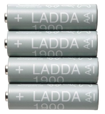 Grube paluszki akumulatorki baterie IKEA AA R6 1900mAH 4 szt.