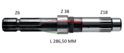 ВАЛ ВОМ MASSEY FERGUSON L-286.5 1.3/8 6 3382073M5