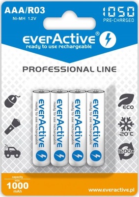 Akumulatorki everActive R03/AAA Ni-MH 1050 4 szt.