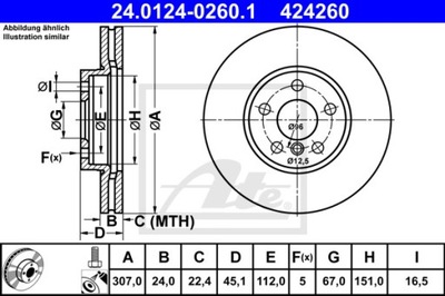 DISCO DE FRENADO ATE 24.0124-0260.1  