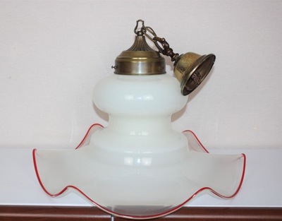 Duża lampa wisząca, oryginalny klosz, vintage