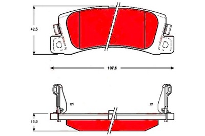 КОЛОДКИ ГАЛЬМІВНІ TOYOTA ЗАД AVENSIS COROLLA 1,4-2,