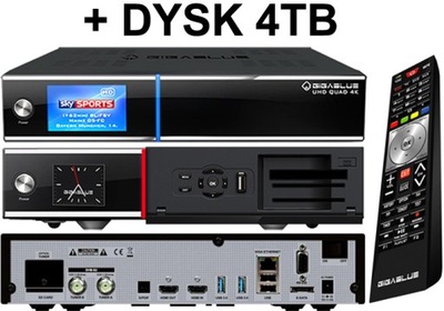 GIGABLUE UHD QUAD 4K 2XDVB-S2X FBC E2 + DYSK 4TB