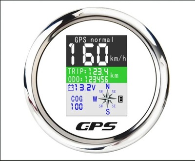 85mm Digital GPS Speed Gauge MPH Knots Km/h Adjusted Speedometer Wit~73364