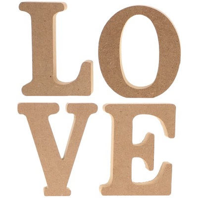 Drewniany znak miłości ozdoby tabliczki