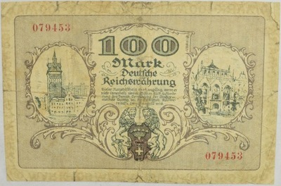 16.di.WM Gdańsk, 100 Marek 1922 rzadki, St.3/4+