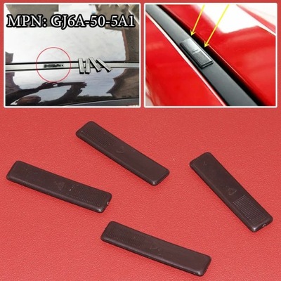 4 PIEZAS BLACK PLASTIC CAR ROOF RAIL CLIP RACK MOLDING COVER TRIM STRIPS R~56203  