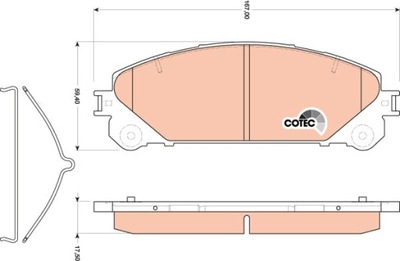 КОЛОДКИ ГАЛЬМІВНІ - КОМПЛЕКТ COTEC GDB3484