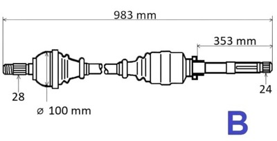 SEMI-EJE DE ACCIONAMIENTO DERECHA CITROEN C5(X7)DS5 1.6 / 2.0 HDI T6247 3273ZA NUEVO  