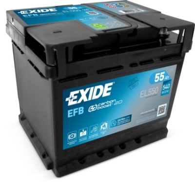 Акумулятор exide efb 12v 55ah 540a el550 фото №1