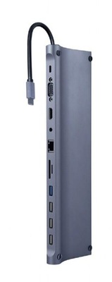Stacja dokująca USB Type-C 11w1 z HDMI i czytnikiem kart, Gembird