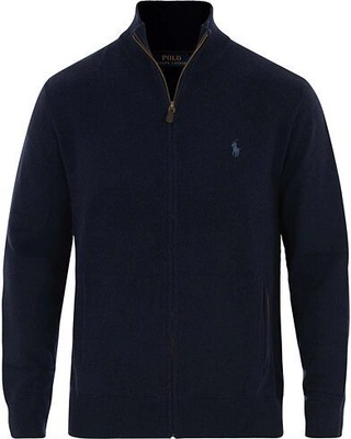 POLO RALPH LAUREN Full Zip Wool 100% wełna Sweter męski S