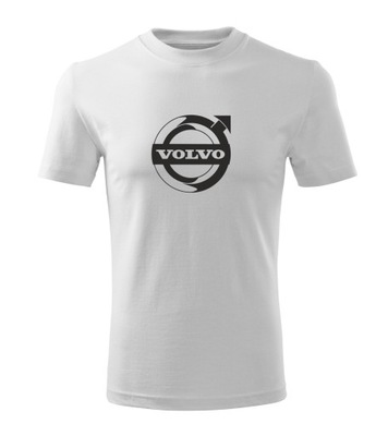 Koszulka T-shirt męska M338 VOLVO LOGO biała rozm 3XL