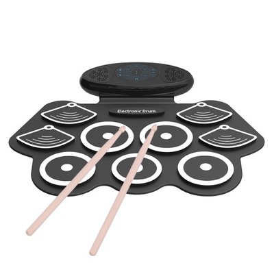 Portable 9 Pads Electronic Drum Set Roll Up