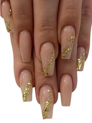 Paznokcie PRESS ON NAILS TIPSY 24 beż brokat