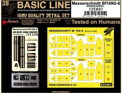 HGW 135801 1/35 Bf 109G-6 Seat Belts (Border Model) - BASIC LINE