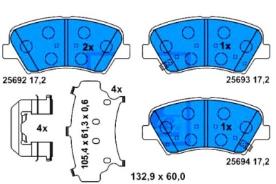 Ate гальмівні колодки гальмівні hyundai перед i30 veloster 1, фото №1