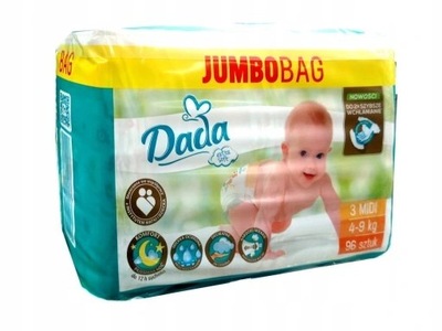 Dada Pieluchy Jumbo Bag rozmiar 3 MIDI 96 sztuk