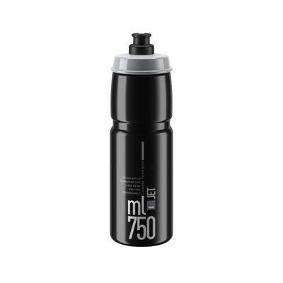 Elite Bidon Jet Black Grey logo 750ml