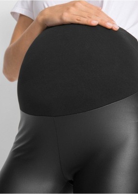 ZE SZTUCZNEJ SKÓRY CZARNE 36/38 3C5B01 BONPRIX LEGGINSY CIĄŻOWE