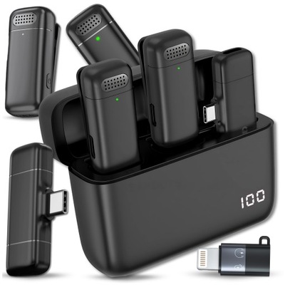 MIKROFON BEZPRZEWODOWY KRAWATOWY ZESTAW 2 MIKROFONÓW DO USB-C APPLE ANDROID