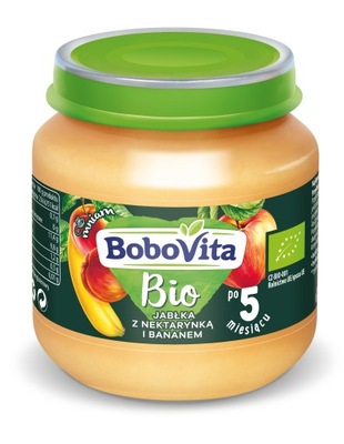 Bobovita BIO Nektaryna, banan i jabłko 125g