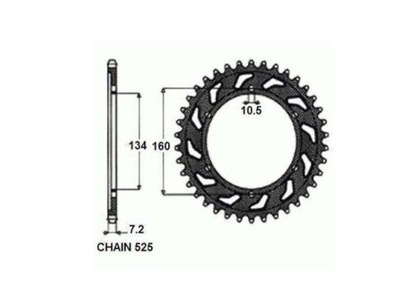 SUNSTAR ЗУБЧАТКА ЗАДНЯ 1-4633-45