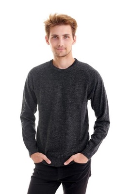 LEE CHUNKY TEXTURED CREW KNIT GREY L84QAJ06 M