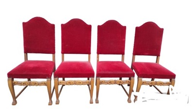 secesyjne krzesło krzesła tapicerowane nity bordo