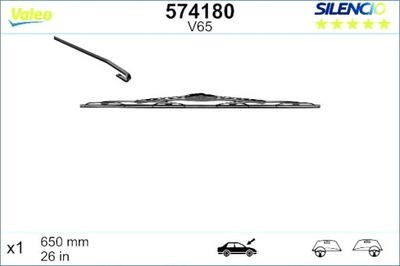 VALEO LIMPIAPARABRISAS ESCOBILLAS PRZEGUBOWE PARTE DELANTERA 1SZT. V65 SILENCIO 650MM  