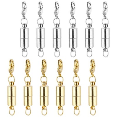 ZAPIĘCIA MAGNETYCZNE DO NASZYJNIKA METALOWE ZAPIĘCIE 12 SZT