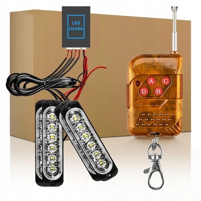 4 PIEZAS FARO ADVERTENCIA 6 DIODO LUMINOSO LED STROBOSKOP 12V-24V  