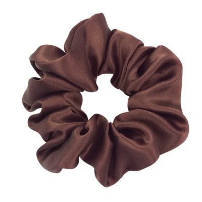 Scrunchie jedwabna gumka ALMANIA - czekoladowy