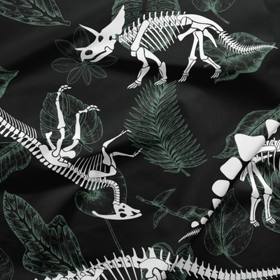 Poliester wodoodporny drukowany Dinozaury szkielet