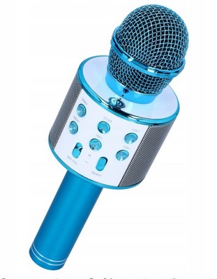 MIKROFON BEZPRZEWODOWY KARAOKE BLUETOOTH GŁOŚNIK NIEBIESKI