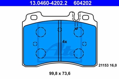 PADS BRAKE FRONT ATE 13.0460-4202.2  