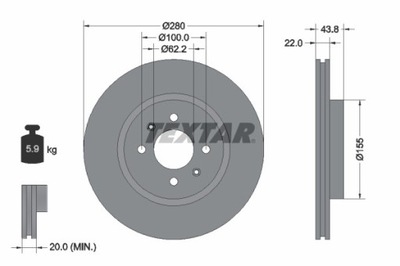 2X ДИСК ТОРМОЗНОЙ HYUNDAI ПЕРЕД I20 1,0-1,4 14- 92288303