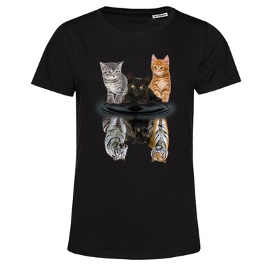 Koszulka damska koty tygrysy kot drapieżnik L