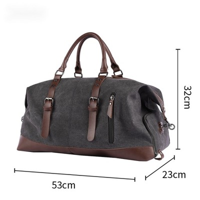 Retro canvas stitching travel bag large capacity sports luggage bag