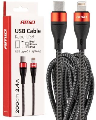 KABEL USB-C Apple Lightning TRANSMISJA DANYCH 2m