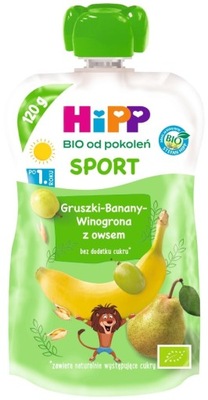 HiPP BIO mus gruszka banan winogrona z owsem 120 g