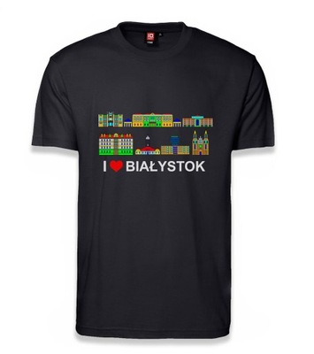 Czarny T-Shirt BIAŁYSTOK koszulka krótki rękaw S