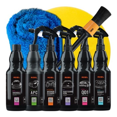 ADBL ZESTAW KOSMETYKÓW DO CZYSZCZENIA TWORZYW KOKPITU WNĘTRZA Z AKCESORIAMI