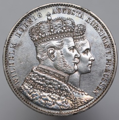 1861 Prusy koronacja Wilhelma i Augusty - talar