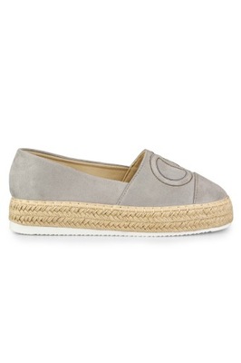 Szare espadryle na platformie r.38