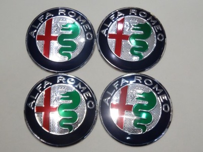 4 PIEZAS DE ALUMINIO PEGATINAS AL TAPACUBOS ALFA ROMEO 56MM SREBRNO GRANATOWE  