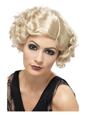 PERUKA FLAPPER BLOND RETRO LATA 20 CHARLESTON