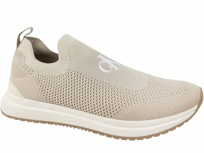 CALVIN KLEIN CK SLIP-ON BUTY WSUWANE BEŻOWE WSUWKI