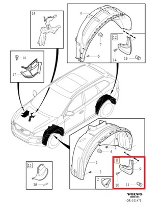 Передні бризковики volvo xc60 фото №1
